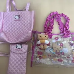 サンリオ ハローキティ あたりくじ 日焼け キルト バッグ マスコットセット