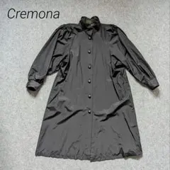 Cremona クレモナ ボリューム袖肩ギャザー薄手コート 絹100% ブラックのサムネイル