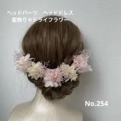 【専用ページ】ヘッドパーツ　ヘッドドレス　髪飾り＊ドライフラワー　ピンクベージュ