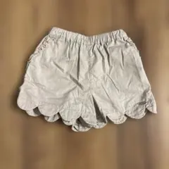 petit main 100 ピンクベージュ スカラップヘム ハーフパンツ