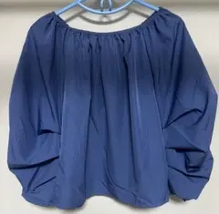 ネイビー オフショルダー ブラウス