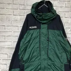 コロンビア　マウンテンパーカーグリーンM ロゴ刺繍アウトドア828