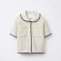 zara kids ニットクロッシェ　シャツ