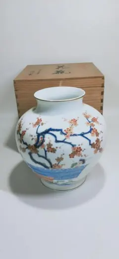 ビンテージ　有田焼　宮内庁御用達　深川製磁　大型　花瓶　木箱入りのサムネイル