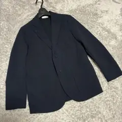 極美品 Theory テーラードジャケット シアサッカー 背抜 春夏 紺 38R 