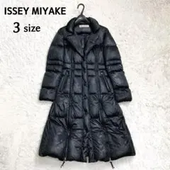 希少✨美品 イッセイミヤケ ロングダウンジャケット 変形Aラインシャドー総柄 L