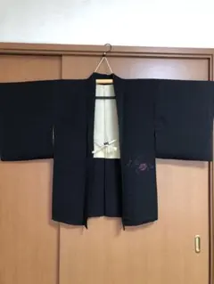 黒の花柄刺繍、羽織