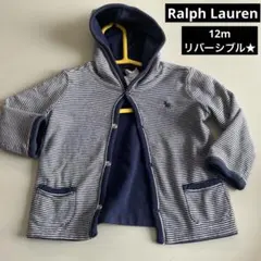 美品　Ralph Lauren リバーシブルパーカー　ネイビー　ボーダー