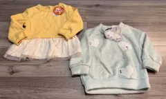 新品　イエローとチュールトレーナー、ミントグリーントレーナー2枚セット