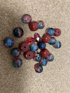 ビーズセット 赤と青の混合色