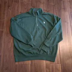 US.POLO ASSAN ダークグリーン ハーフジップ トレーナー メンズМ