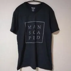 MOSSIMO【M】半袖Tシャツ Vネック センターロゴ 黒 綿混 カジュアル