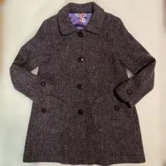 古着女子さんへ　Aラインコート　ブラウン〜ほんのりパープル系　レトロ