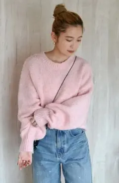 Ungrid カラーモヘア混ルーズニット