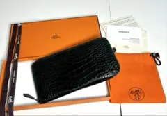 HERMES アザップ ロング クロコダイル アリゲーター ヴェールフォンセ