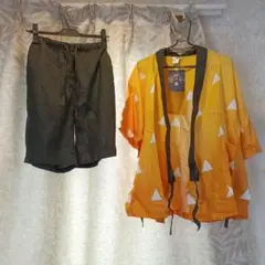 鬼滅の刃 我妻善逸 甚平 上下セット コスプレにも Sサイズ タグ付き