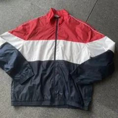 Bershka ナイロンジャケット L レッド/ホワイト/ネイビー