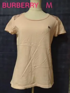 バーバリー Tシャツ 肩チェック 薄ピンク 38 ③