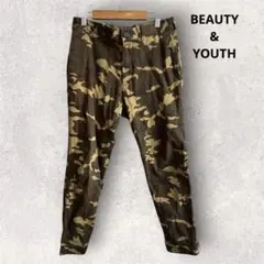 BEUTY&YOUTH　カモフラージュ柄 テーパードパンツ S 迷彩 チノパン