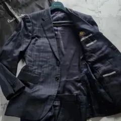 美品 L Paul Smith スーツ ロロピアーナ ストライプ ネイビー