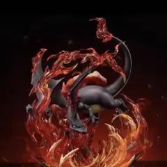 色違い黒リザードン フィギュア 炎エフェクト付き