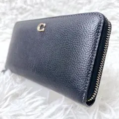 COACH アコーディオン ラウンドジップ　長財布 レザー Cロゴ ゴールド金具のサムネイル