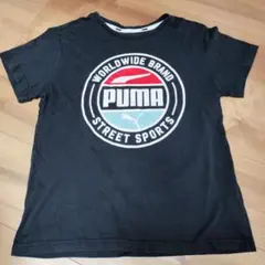 PUMA プリントロゴ Tシャツ 150半袖Tシャツ黒ブラック男の子サッカー