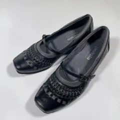 アシックス　ペダラ ストラップ　パンプス　ブラック メッシュ 23cm 3E