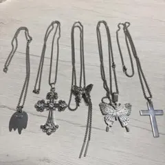 シルバーネックレス 5点セット（ゴシック・Y2K・ストリート）