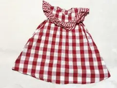 moujonjon ワンピース 赤 ギンガムチェック 120