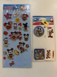 ミッキー★ぷっくりグリッターシールII☆ビーズ入シール★ディズニー☆平成☆レトロ
