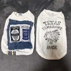 犬服 Mサイズ デニム風パッチ付き 2枚セット