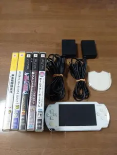 PSP-1000 ホワイト SONY ソフト５本セット ジャンク品