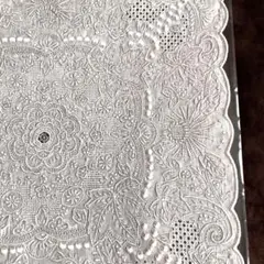 《未使用》スワトウ刺繍 手刺繍ハンカチ　麻100% リネン　アンティーク　②