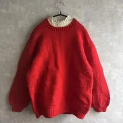 フィッシャーマンニット 赤