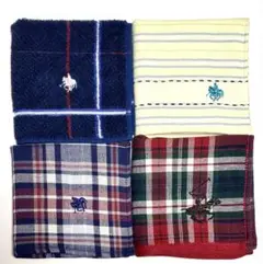 新品　POLO 汗拭　ラルフローレン BCS メンズ　チェック柄　タオルハンカチ