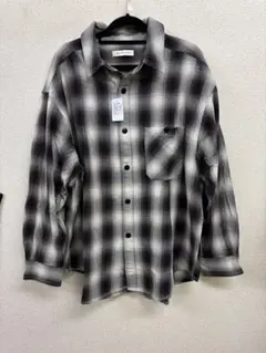 新品未使用FREAK'S STORE チェック柄長袖シャツ グレー/ブラック