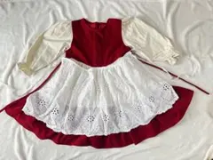 ベロア✖️コットン　異素材バイカラーワンピース　120