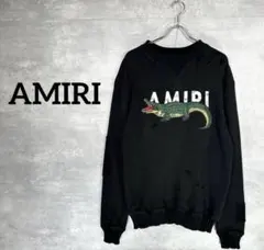 AIMRI ブラック スウェット 青いヒョウ刺繍　正規　アミリ AIMRI ブラック スウェット 青いヒョウ刺繍 正規 アミリ AMIRI