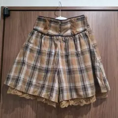 【新品】axes femme　チェック柄フレアキュロット キャメルのサムネイル