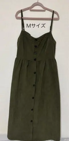 SHEIN DAZYスラントポケットフェイクボタンコーデュロイキャミドレス