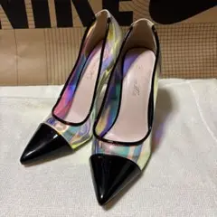 美品 エミリアウィズ パール パンプス ベージュ 箱付き emiriawiz（エミリアウィズ）の「ハイヒールオープントゥ