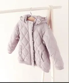 キルティング フード付きアウター 90cm 薄紫　ラベンダー　ピンク