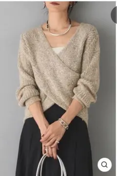 ESICA エシカ＊カシュクールニット＊アイボリー＊フリーサイズ