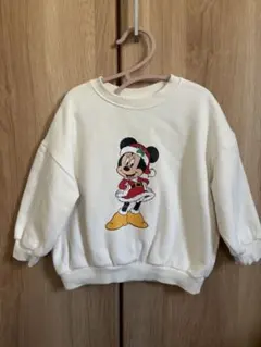 クリスマス　ミニーマウス プリント トレーナー