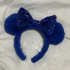 【即日発送】ミニー カチューシャ ブルー 青 スパンコール リボン