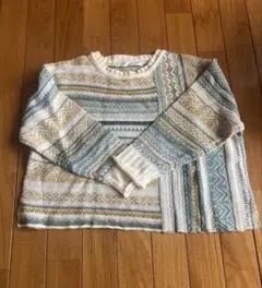 アイボリー・ストライプニットセーター Fサイズ