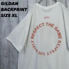 アメリカ古着 GILDAN オーバーサイズバックプリントTシャツ　サイズXL白