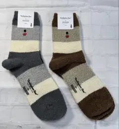 マッキントッシュフィソロフィーバッキンガムベアボーダーメンズソックス2点新品