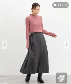 リブ編みメロー使いハイネック長袖ニット　ハニーズ　ピンク　桜色　美品　カットソー